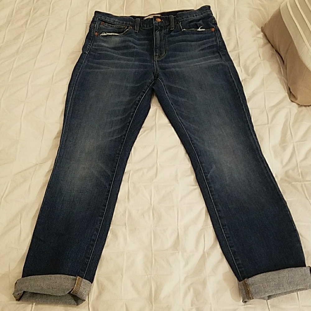 Madewell Women's Dark Blue Boyfriend Jeans